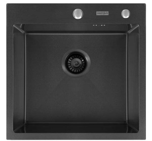 Кухонная мойка Arfeka AF 50 Black с коландером и дозатором