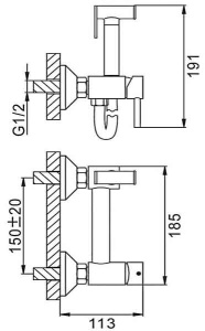 Смеситель для биде Frap F7503-6