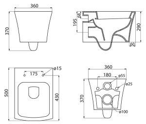 Подвесной унитаз BelBagno Regina BB104CH безободковый, белый
