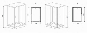 Душевая кабина Timo Puro Swing Door H-511, 120x90, прозрачный
