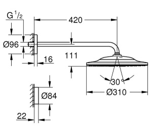 Верхний душ Grohe Rainshower 310 SmartConnect 26640000