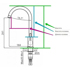 Смеситель для кухонной мойки AV Engineering AVZAR4-A304BK-732
