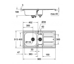 Кухонная мойка Grohe K400+ 31569SD0 оборачиваемая