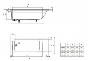 Акриловая ванна Ideal Standard Connect Air, 180х80