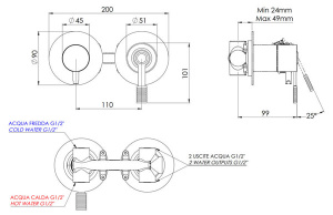 Смеситель скрытого монтажа Remer Atelier AL93ZPBG