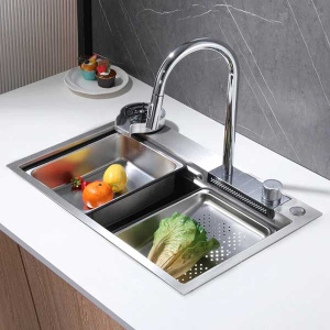 Кухонная мойка Abber Wasser Kreis AF2194SP с двумя коландерами и ринзером