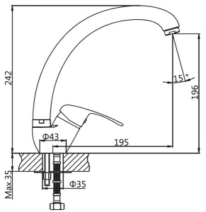Смеситель для кухонной мойки AV Engineering AVZKN4-A267-647