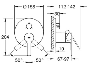 Смеситель скрытого монтажа Grohe Lineare 24095001 / 24095DC1 (3 функции), суперсталь