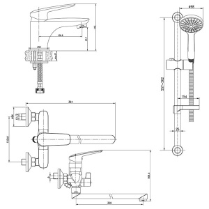 Набор смесителей Lemark Set LM7302C 3 в 1