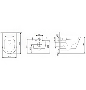 Подвесной унитаз AM.PM Sense FlashClean C741701SC