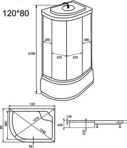Душевая кабина OSK 3M-12R / OSK 3M-12L