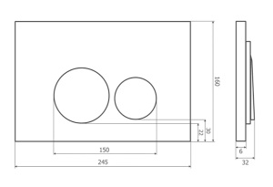 Кнопка для инсталляции Axus 097IG Slim