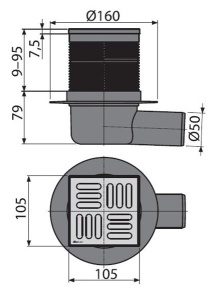 Душевой трап AlcaPlast APV1