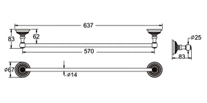 Держатель для полотенец Rose RG1417Q