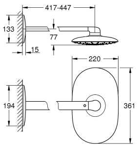 Верхний душ Grohe Rainshower Mono 360 26450LS0