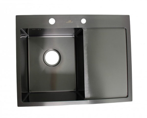 Кухонная мойка Wisent WS-36550B-L-114 / WS-36550B-R-114 с коландером и дозатором, 65х50 L, графит