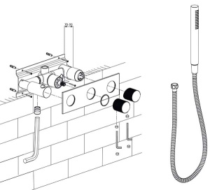 Смеситель встраиваемый Omnires Contour CT8035/1CR (2 функции)