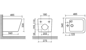 Подвесное биде CeramicaNova Union CN4010