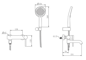 Смеситель для ванны Gappo G3206-9