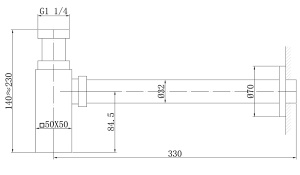 Сифон для умывальника Abber Rechteck AF0031 / AF0031NG, хром