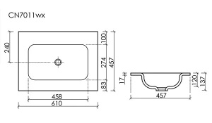 Умывальник CeramicaNova Grace CN7011MBwx / CN7012MBwx / CN7019MBwx / CN7013MBwx / CN7016MBwx, 101х46, черный матовый