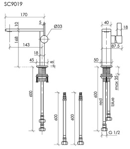 Смеситель для умывальника Sancos Linn SC9019GG