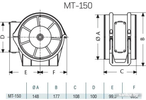 Вытяжной вентилятор CATA MT-150 фото 1