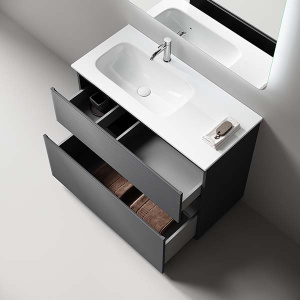 Тумба под умывальник Sancos Folk Floor Grey soft левая, 100, серый матовый Grey soft