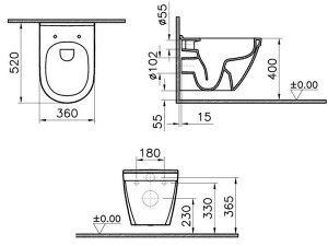 Подвесной унитаз Vitra S50 7740B003-0850 с функцией биде, белый