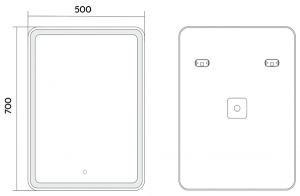 Зеркало Axus Barry, 50х70