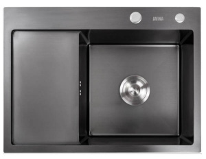 Кухонная мойка Avina HM6848 PVD (графит) с коландером и дозатором