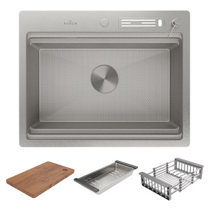 Кухонная мойка Roxen Stage 560250-60-S с держателем для ножей и аксессуарами (износостойкое покрытие)