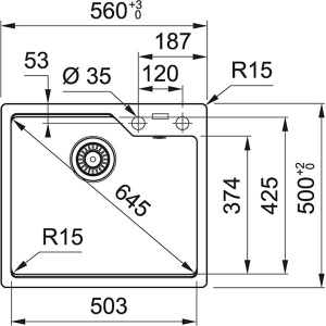 Кухонная мойка Franke Urban UBG 610-56 Fragranite, 56х50, бежевый