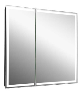 Шкаф-зеркало Континент Mirror Box LED 80 / 100, 80х80, черный матовый