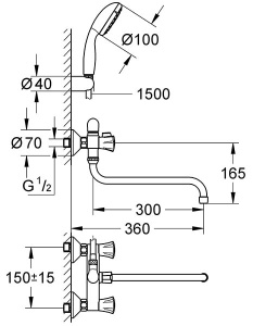 Смеситель для ванны Grohe Costa L 2679010A