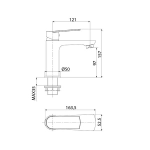 Смеситель для умывальника Iddis Plank PLASB00i01