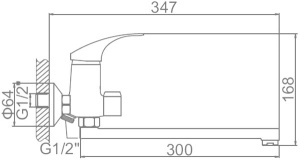 Смеситель для ванны Ledeme L2236