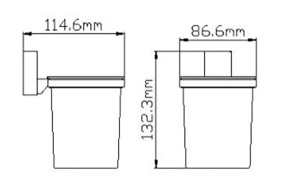 Ершик для унитаза Wisent WP2610 / WP2710, брезентово-серый, белый