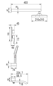 Душевая система скрытого монтажа Rose R1535F