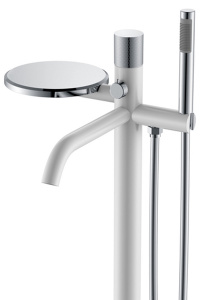 Смеситель для ванны Boheme Stick 129-WCR.2 White Touch Chrome напольный