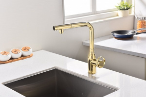 Смеситель для кухонной мойки Paulmark Urban Ur213104-G с подключением к фильтру воды