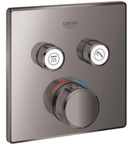 Смеситель встраиваемый Grohe Grohtherm SmartControl	29124A00 / 29124AL0 термостатический, темный графит глянец