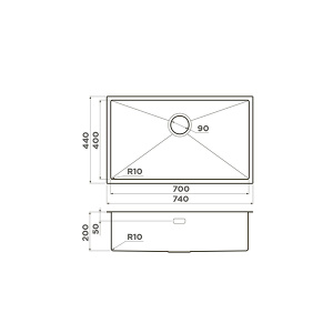 Кухонная мойка Omoikiri Taki 74-U/IF-GB Side