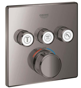 Смеситель встраиваемый Grohe Grohtherm SmartControl 29126A00 / 29126AL0 термостатический, темный графит глянец