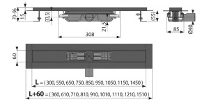 Душевой трап AlcaPlast Low APZ101 Black, 30 см