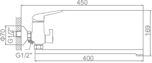 Смеситель для ванны Ledeme L2248