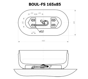 Ванна из искусственного камня Kolpa-san Boul FS, 165х85