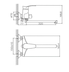 Смеситель для ванны Cron CN2201