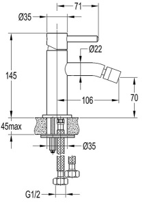 Смеситель для биде Omnires Y1220BL / Y1220BLGL, черный
