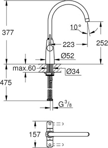 Смеситель для кухонной мойки Grohe Ambi 30189000